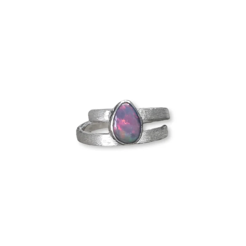 Freeform opal doublet ring